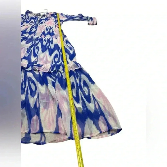 Anthropologie Marais Chiffon Maxi Dress Ruffled Tiers Sheer Tassel Beach Small - Picture 6 of 13